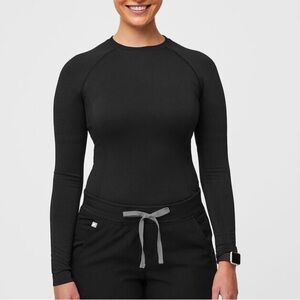 Figs Women's Black Salta Underscrub Long Sleeve